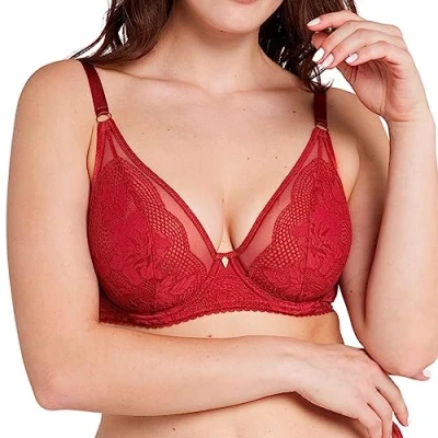 Image de Sans Complexe, Soutien Gorge Corbeille Armatures, Charmante, IGQ Rouge Grenat, 85E