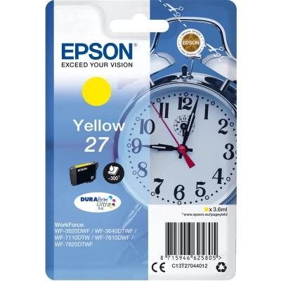 Afbeelding van Epson Alarm clock C13T27144022 inktcartridge 1 stuk(s) Origineel Hoog (XL) rendement Geel