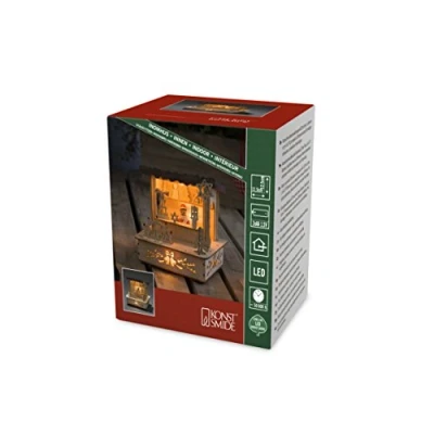 Afbeelding van Konstsmide 2822 100 Houten figuur Markt Warmwit LED Natuur, Bruin Indirect licht, Schakelaar