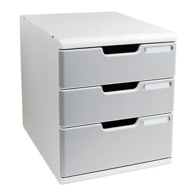 Image de exacompta module de classement modulo a4, 3 tiroirs, gris noir