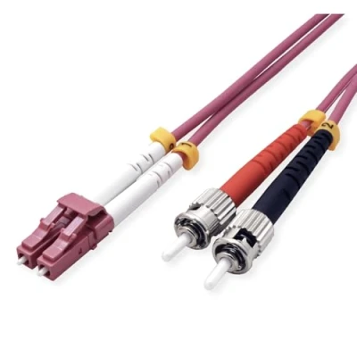 Afbeelding van VALUE F.O. kabel 50/125µm OM4, LC/ST, violet, 0,5 m