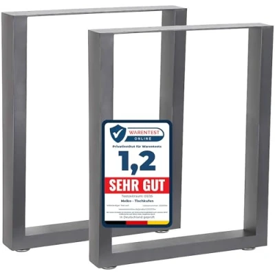 Afbeelding van Melko Set van 2 Tafelpoten vierkant profiel 80 x 40 mm Tafelstructuur 60 72 cm met vloerbescherming
