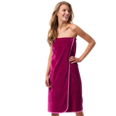 Afbeelding van Morgenstern Badlaken Dames I Sauna Spa Velours 100% Katoen Zak Fuchsia
