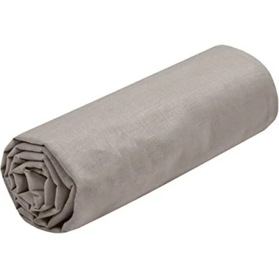 Afbeelding van Lovely CASA Hoeslaken, afmetingen 160 x 200 cm, grote spanhoogte 30 100% katoen, Oeko Tex gecertificeerd, kleur linnen, model Eden, beddengoed voor thuis, zacht en comfortabel een knus bed