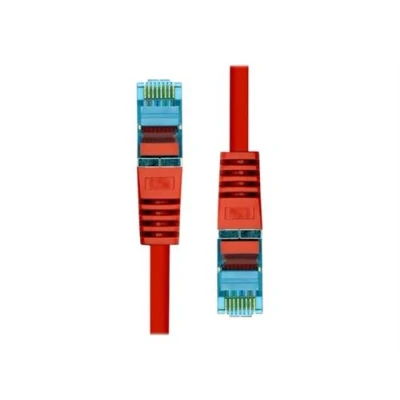 Image de ProXtend Cordon de raccordement RJ 45 (M) pour 30 cm 6 mm SFTP, PiMF CAT 6a IEEE 802.3at sans halogène, moulé, crochet, bloqué rouge