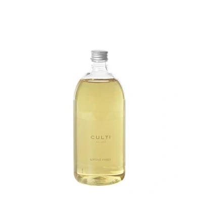 Afbeelding van Culti Milano Supreme Amber Parfum 1000 ml navulstaafjes met patchouli, zwarte vanille, cysten en chinotte