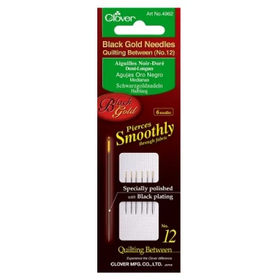 Afbeelding van Clover 4962 black gold Between sewing needles 6 stuks maat 12