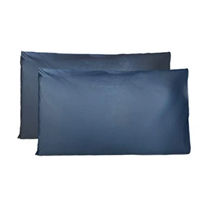 Afbeelding van kussensloop, 50 x 70 cm, 2 stuks, rechthoekig 100% katoen, met sluiting Marineblauw
