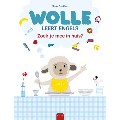 Afbeelding van Uitgeverij clavis zoekboek wolle leert engels zoek je mee in huis?