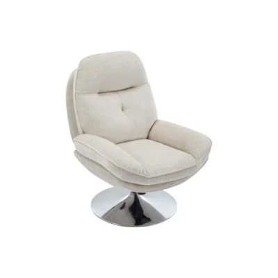 Afbeelding van Vente unique Draaifauteuil van beige stof met textuur ILMACA L 78 cm x H 99 D 90