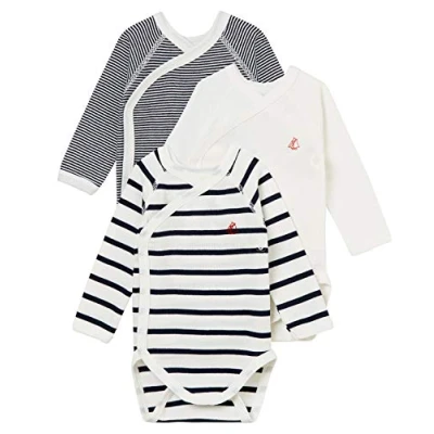 Image de Petit Bateau Body (Lot de 3) Mixte bébé, Variante 1, 0 mois