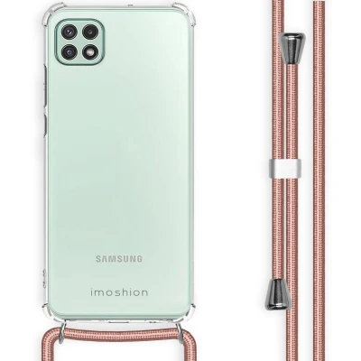 Afbeelding van iMoshion Hoesje Geschikt voor Samsung Galaxy A22 (5G) met koord Backcover Transparant