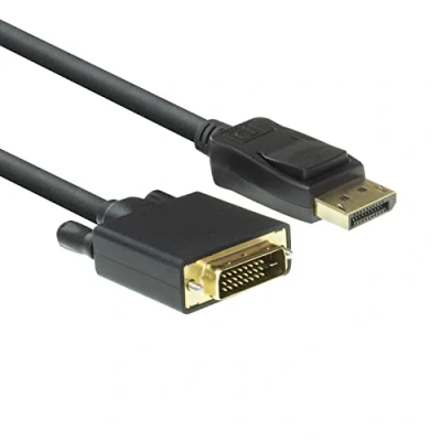 Image de ACT Câble adaptateur DisplayPort (M) verrouillage pour DVI D 1.1 1.8 m moulé, vis moletées, prise en charge de 1920 x 1080 à 60 Hz noir
