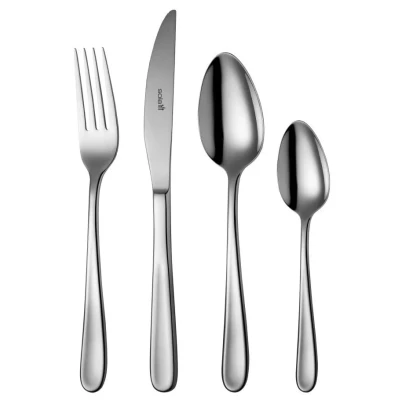 Afbeelding van Sola Bestek Set Florence 24 Delig Bestekset 6 Persoons Modern Vaatwasserbestendig Zilverwit Premium Edelstaal 18/10 RVS Zilver