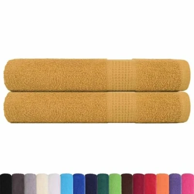 Afbeelding van vidaXL Handdoeken 2 st 100x200 cm 360 g/m² 100% katoen goudkleurig