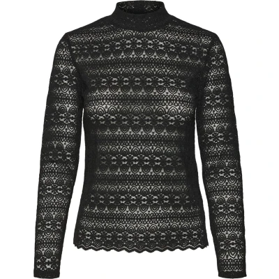 Afbeelding van VERO MODA VMZOE LS LACE HIGH NECK Top JRS NOOS Dames Maat M