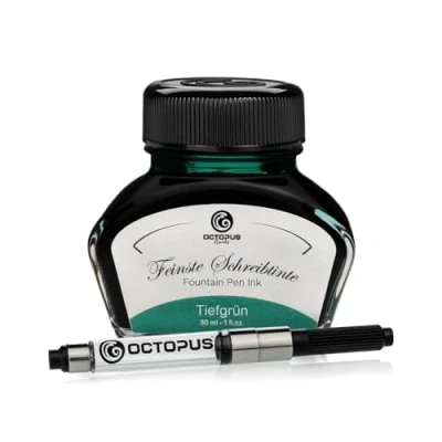 Afbeelding van Octopus Fluids diepgroen schrijfinkt met converter, vulpeninkt, groen, 30 ml