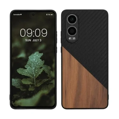 Afbeelding van kwmobile hoesje geschikt voor OnePlus Nord CE 4 Lite 5G Backcover in donkerbruin / zwart Smartphonehoesje design