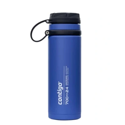 Afbeelding van Contigo Fuse roestvrijstalen drinkfles, 100% lekvrij, grote waterfles met breed schroefdeksel, houdt dranken maximaal 30 uur koud, premium outdoor thermofles, 700 ml Blue Corn