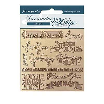 Afbeelding van Stamperia Decorative Chips Casa Granada Quotes (SCB110) (DISCONTINUED)
