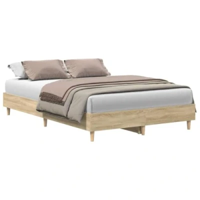 Afbeelding van vidaXL Bedframe zonder matras 120x200cm spaanplaat sonoma eikenkleurig