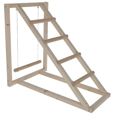 Afbeelding van Klimtoren voor kippen KERBL 85 x 55 76 cm Met schommel Robuuste ladder