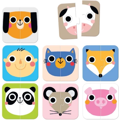 Afbeelding van Banana Panda On the Go Puzzel halve gezichten 15m+