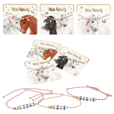 Afbeelding van Depesche Miss Melody armband textiel met tekst 1 stuk
