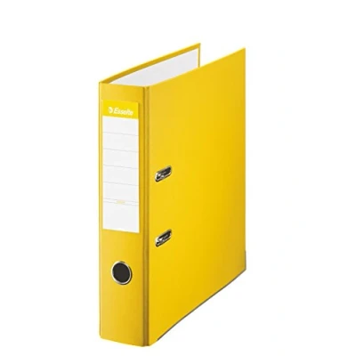Image de ESSELTE 42324 Archivador de palanca plástico forrado con rado, ojete y cantonera Folio. Lomo 75 mm color amarillo