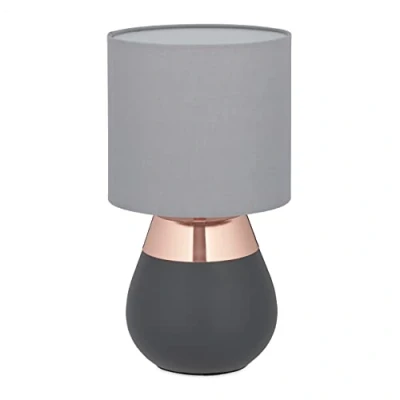 Afbeelding van Relaxdays tafellamp touch nachtlampje schemerlamp dimbaar lamp E14 fitting koperen