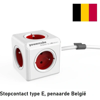 Afbeelding van Allocacoc PowerCube® Extended 3 M / Type E (Belgium/France) Red