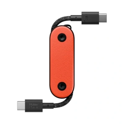 Afbeelding van Native Union Pocket Cable 60W draagbare oplaadkabel USB C naar gevlochten versterkt, compatibel met iPhone 15, 15 Pro, Pro Max, iPad Air, S24, Flip 5, Fold 5 (Oxyfire).