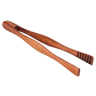 Afbeelding van Houten keukentang voor barbecue, buffet, eten, brood, biefstuk, keuken