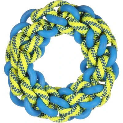 Afbeelding van Flamingo Tofla Speelgoed Honden Hs Ring Blauw/geel S 17x17x5cm 1st 137767