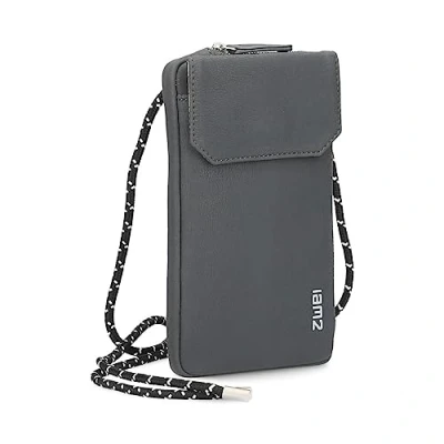 Afbeelding van zwei Schoudertas mobiele telefoon Mademoiselle.M Phone Bag MP30 Velours Ash Zwart