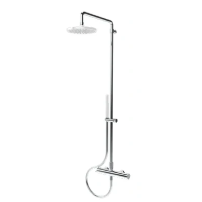 Afbeelding van Waterevolution Flow thermostatische douchecombinatie met regendouche RVS 250mm rond T141TNR25IE