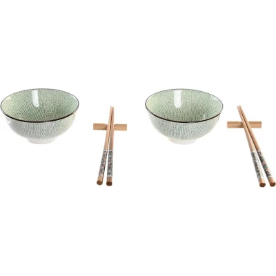Afbeelding van Sushi set DKD Home Decor 30 x 21 7 cm Groen Hemelsblauw Keramiek Orientaals (6 Onderdelen)