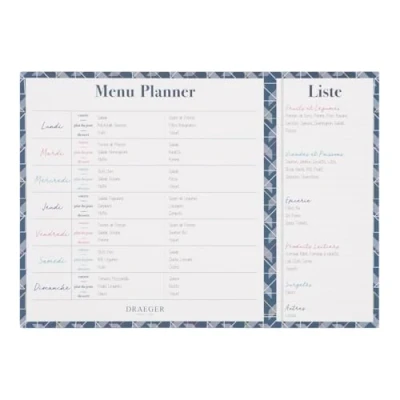 Image de Menu planner Draeger A4 Bleu