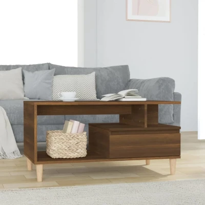 Afbeelding van Salontafel 90x49x45 cm bewerkt hout bruineiken