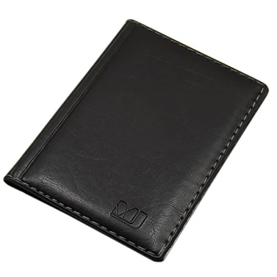 Afbeelding van myledershop MJ Design Germany Stijlvolle ID kaarthouder met contrasterende naden, 4 vakken, Made in EU, 1, kleur: zwart, Uitloopzak