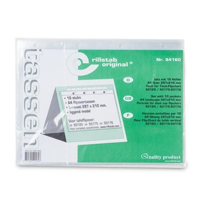 Image de Rillstab pochettes pour classeur chevalet A4 paysage (10 pièces) 4 trous
