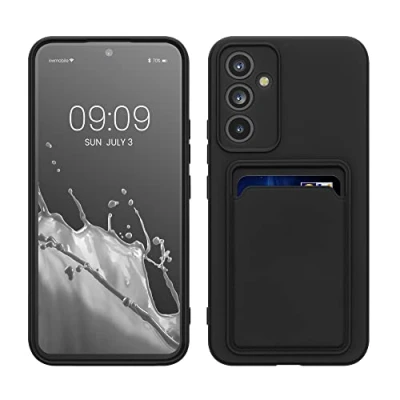 Afbeelding van kwmobile telefoonhoesje geschikt voor Samsung Galaxy A54 5G Hoesje met pasjeshouder TPU case in zwart