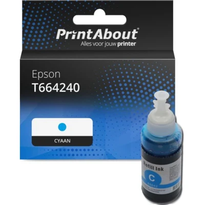 Afbeelding van Huismerk Epson T664240 Inktcartridge Cyaan