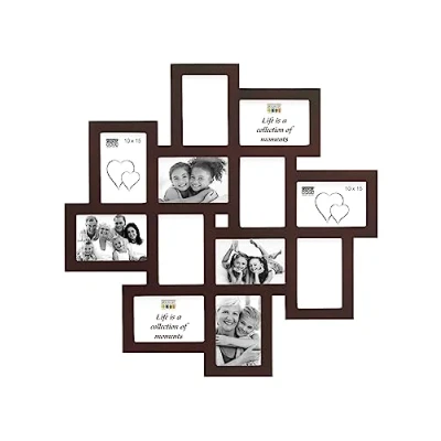 Afbeelding van Deknudt Frames multifotolijst S65SV3 bruin voor 12 foto&#039;s 10x15 cm