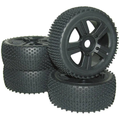 Afbeelding van Reely 1:8 Buggy Complete wielen Spike 5 spaaks Zwart 4 stuk(s)