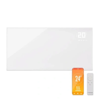Afbeelding van Klarstein Infraroodverwarming met Thermostaat 770W Elektrische Verwarmer Smart Home Picture voor Wandmontage IR App Control &amp; Open Window Detection Vochtige Kamer Radiator CO2 vrij Wit
