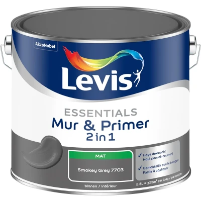 Afbeelding van Levis Essentials Mur &amp; Primer Smokey Grey 7703 2,5 L