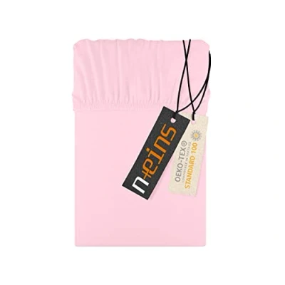 Afbeelding van npluseins hoeslaken Jersey 100% katoen lakens in 22 kleuren 6 maten, ca. 140 160 x 200 cm, roze