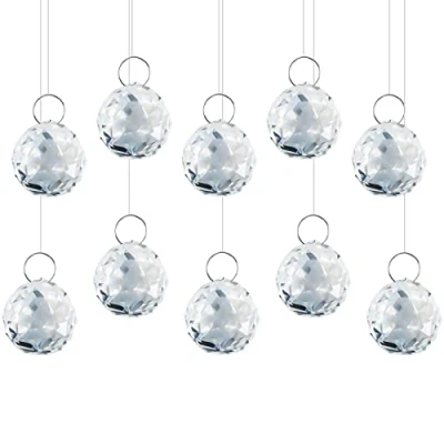 Afbeelding van 24 stuks kristallen zonnevanger, prisma, hangende prisma voor ramen, tuin, bruiloftsdecoratie