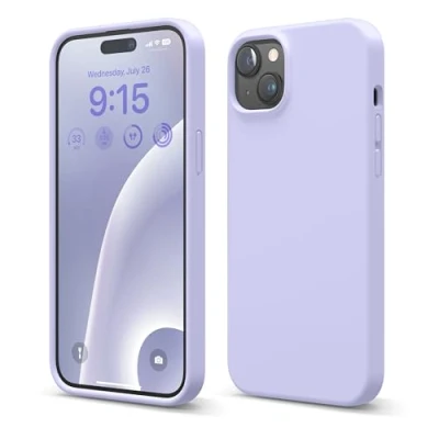 Afbeelding van elago Liquid siliconen hoesje compatibel met iPhone 15 Plus, hoogwaardige kwaliteit, integraal beschermend omhulsel [4 laags schokbestendige structuur], zachte anti kras microvezel voering (Paars)